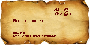 Nyiri Emese névjegykártya
